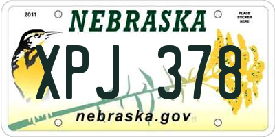 NE license plate XPJ378