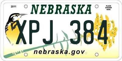 NE license plate XPJ384