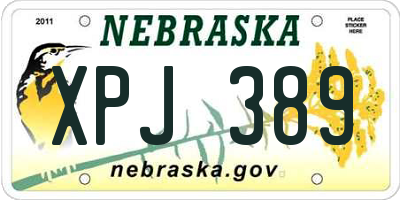 NE license plate XPJ389