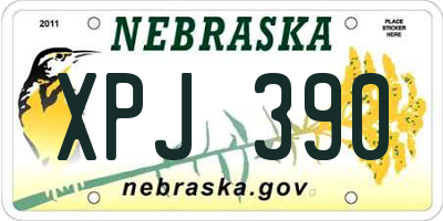 NE license plate XPJ390