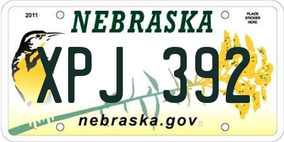 NE license plate XPJ392