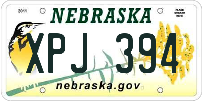 NE license plate XPJ394