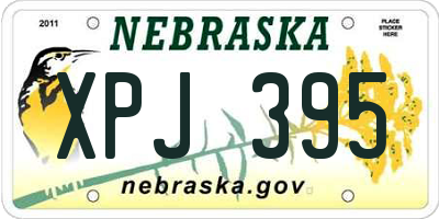 NE license plate XPJ395