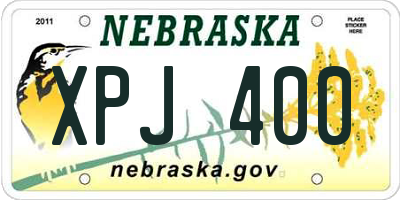 NE license plate XPJ400