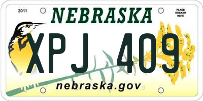 NE license plate XPJ409
