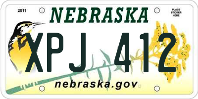 NE license plate XPJ412