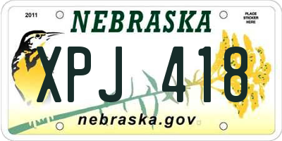 NE license plate XPJ418