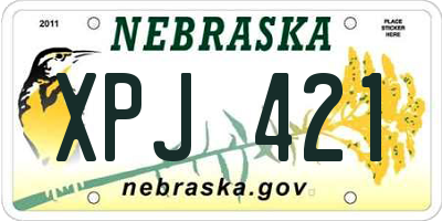 NE license plate XPJ421