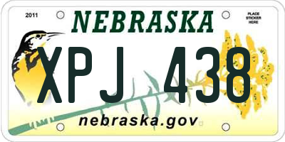 NE license plate XPJ438