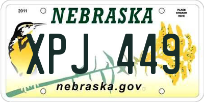NE license plate XPJ449