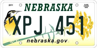 NE license plate XPJ451