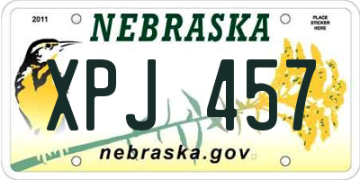 NE license plate XPJ457