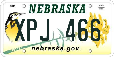 NE license plate XPJ466