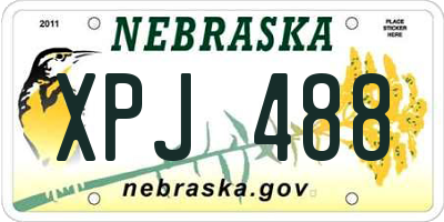 NE license plate XPJ488