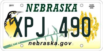 NE license plate XPJ490