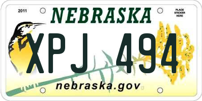 NE license plate XPJ494