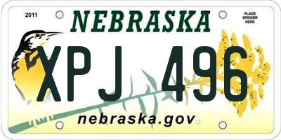 NE license plate XPJ496