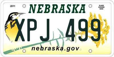 NE license plate XPJ499