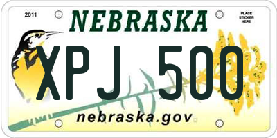 NE license plate XPJ500