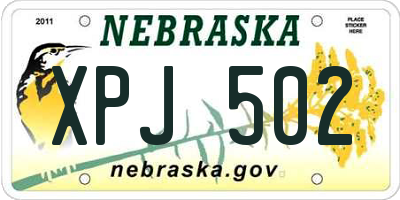 NE license plate XPJ502