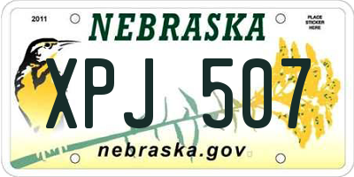 NE license plate XPJ507