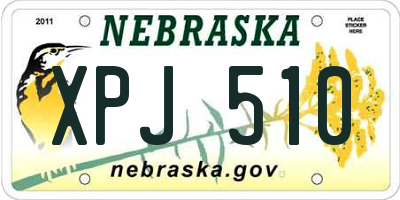 NE license plate XPJ510