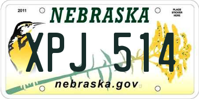 NE license plate XPJ514