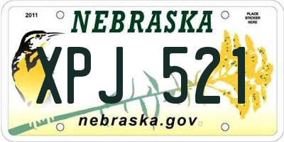 NE license plate XPJ521