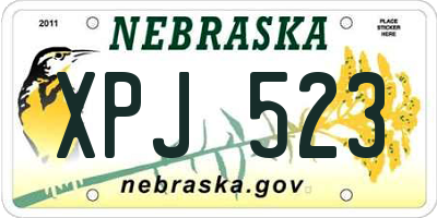 NE license plate XPJ523