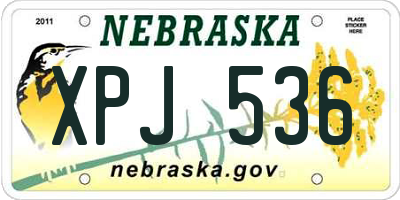 NE license plate XPJ536
