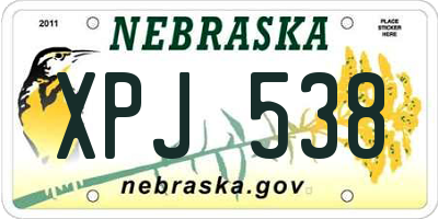 NE license plate XPJ538