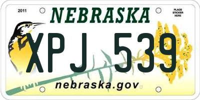 NE license plate XPJ539
