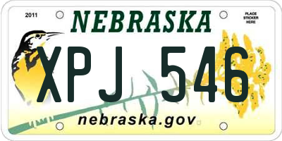 NE license plate XPJ546