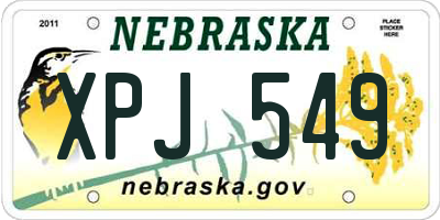 NE license plate XPJ549
