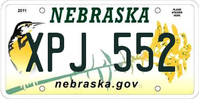 NE license plate XPJ552