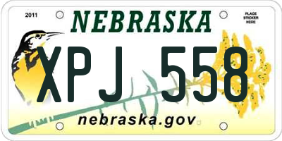 NE license plate XPJ558