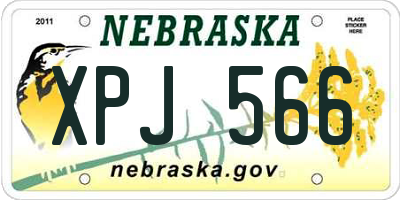 NE license plate XPJ566