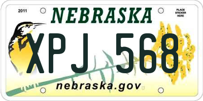NE license plate XPJ568