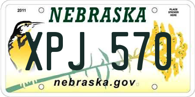 NE license plate XPJ570