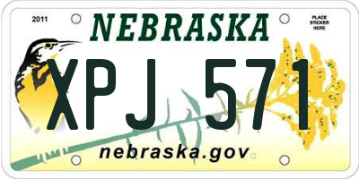 NE license plate XPJ571