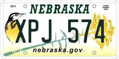 NE license plate XPJ574