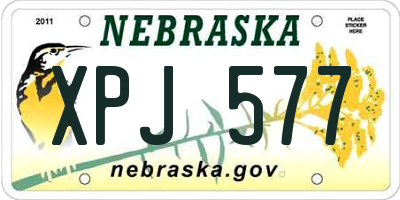 NE license plate XPJ577