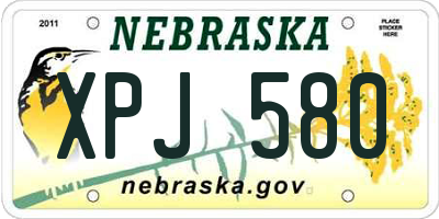 NE license plate XPJ580