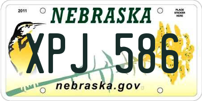 NE license plate XPJ586