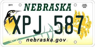 NE license plate XPJ587