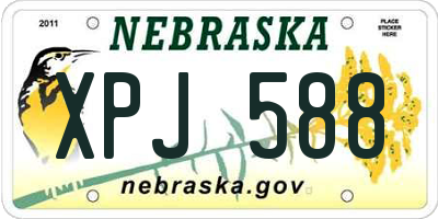 NE license plate XPJ588