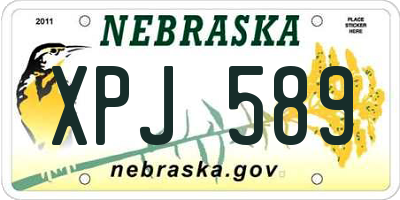 NE license plate XPJ589