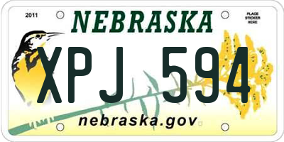 NE license plate XPJ594