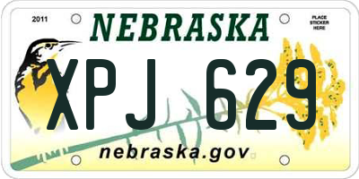 NE license plate XPJ629