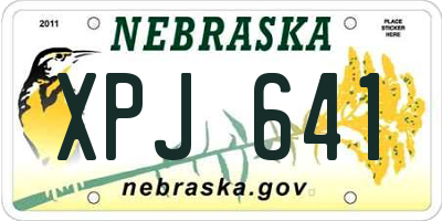 NE license plate XPJ641
